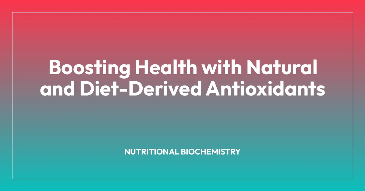 Boosting Health with Natural and Diet-Derived Antioxidants