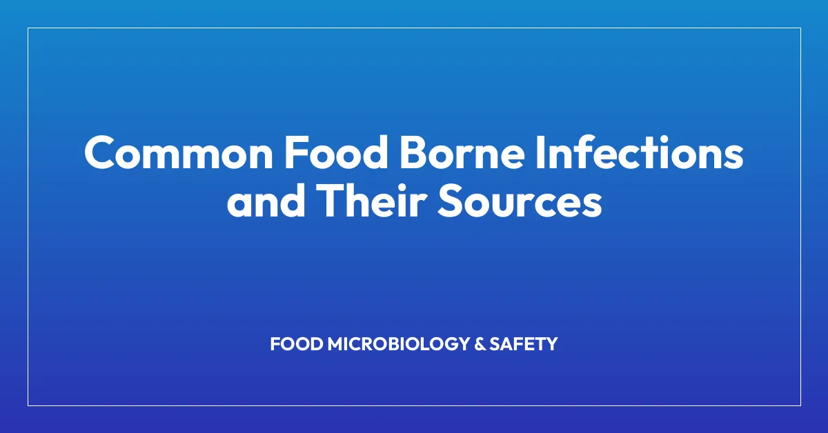 Common Food Borne Infections and Their Sources