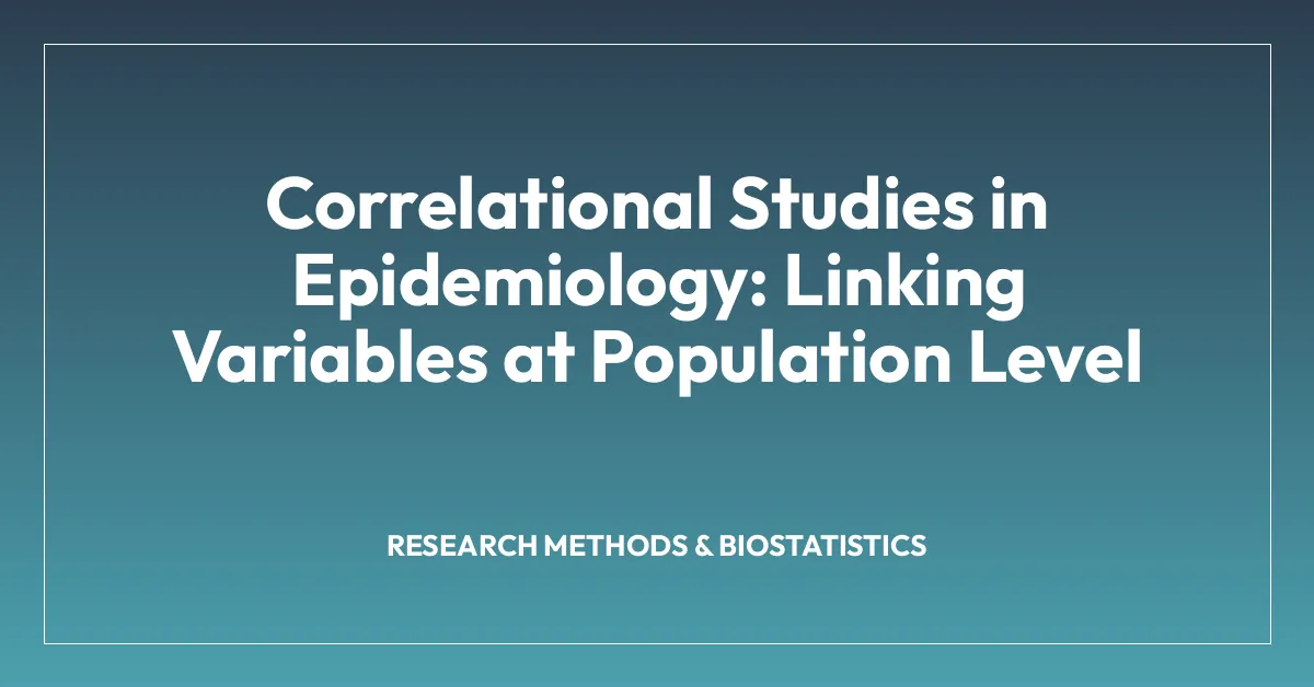 Correlational Studies in Epidemiology: Linking Variables at Population Level