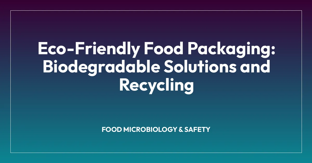 Eco-Friendly Food Packaging: Biodegradable Solutions and Recycling