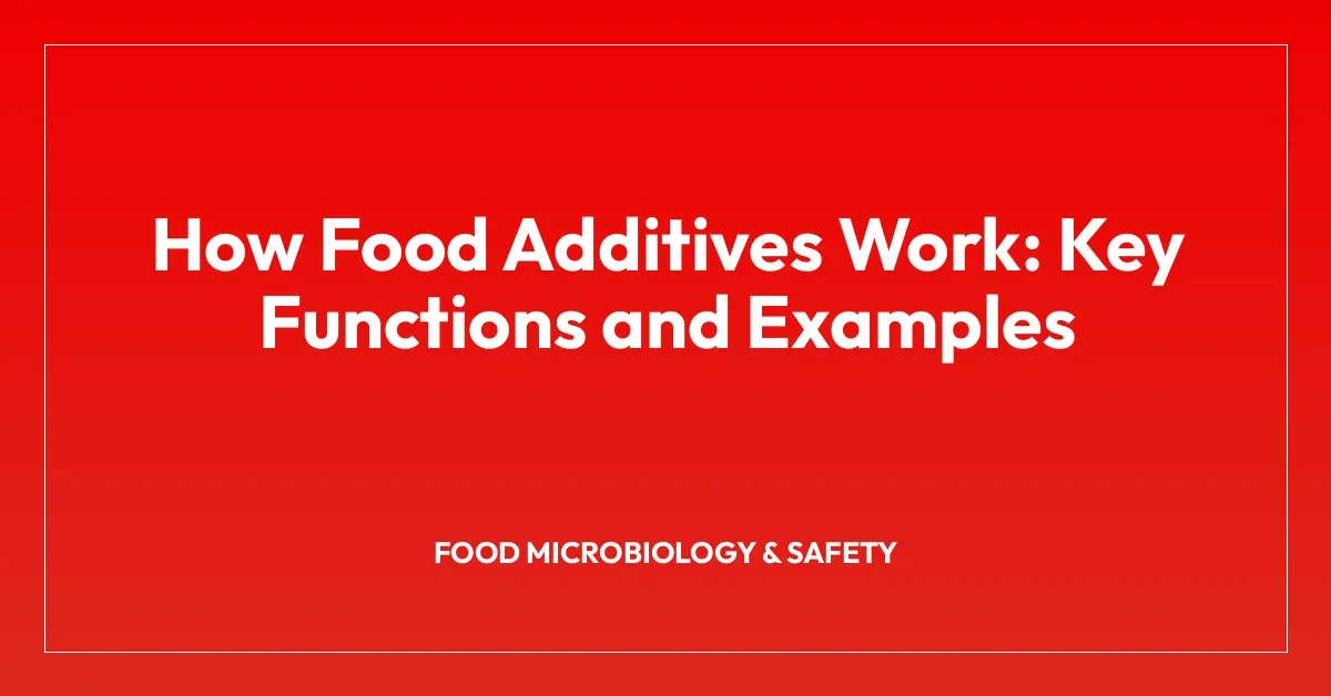 How Food Additives Work: Key Functions and Examples