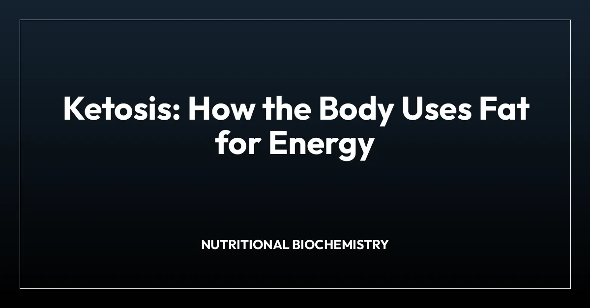 Ketosis: How the Body Uses Fat for Energy