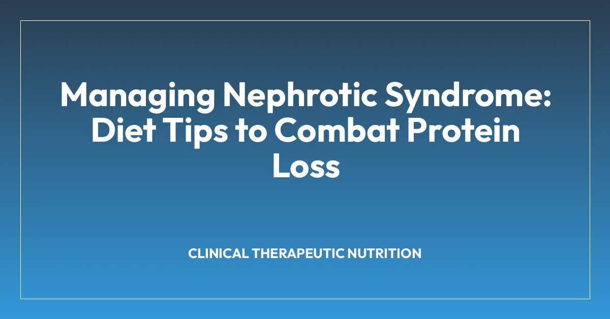 Managing Nephrotic Syndrome: Diet Tips to Combat Protein Loss