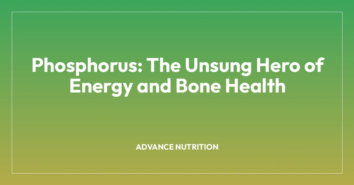 Phosphorus: The Unsung Hero of Energy and Bone Health