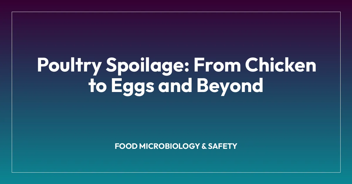 Poultry Spoilage: From Chicken to Eggs and Beyond