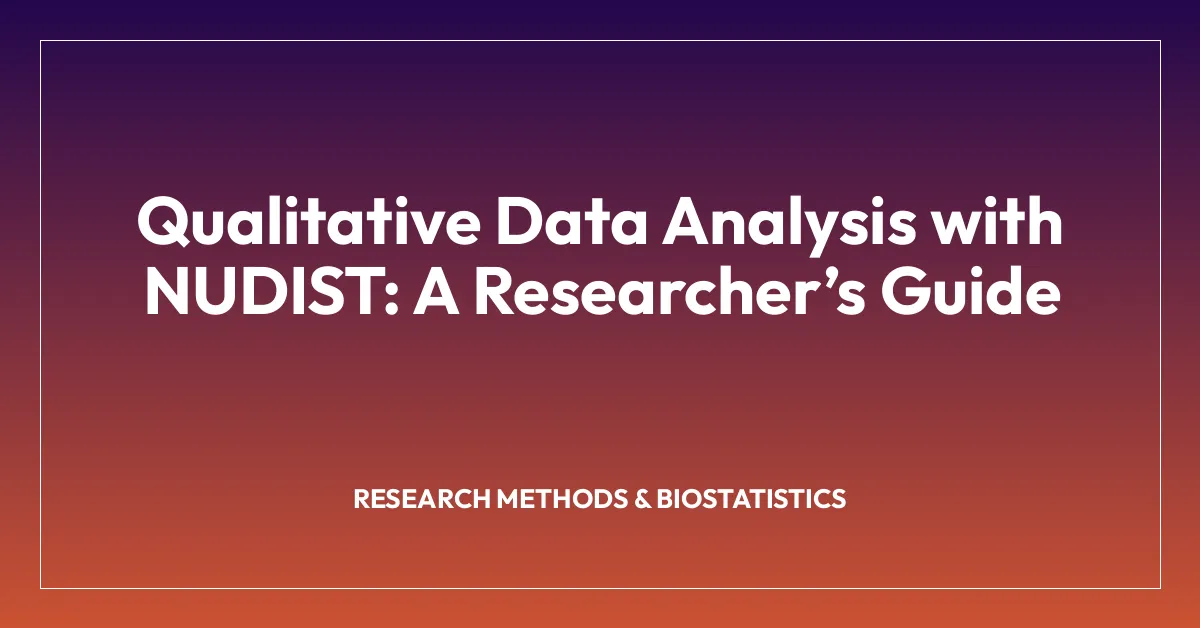 Qualitative Data Analysis with NUDIST: A Researcherโs Guide