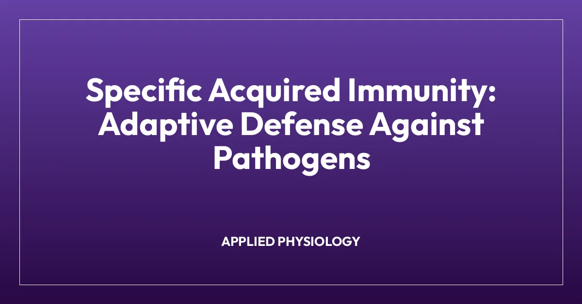 Specific Acquired Immunity: Adaptive Defense Against Pathogens