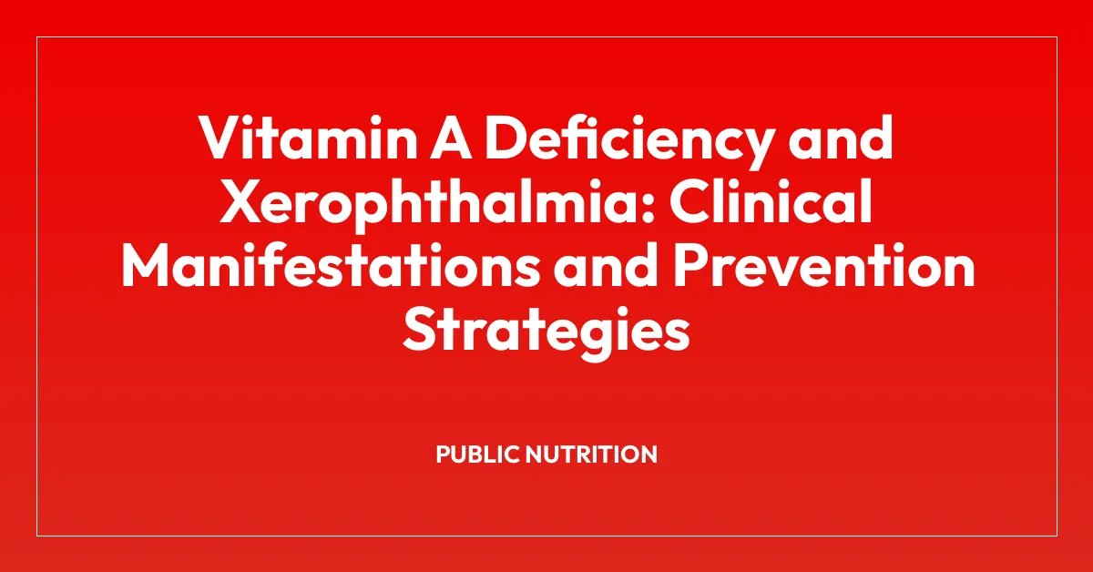 Vitamin A Deficiency and Xerophthalmia: Clinical Manifestations and Prevention Strategies