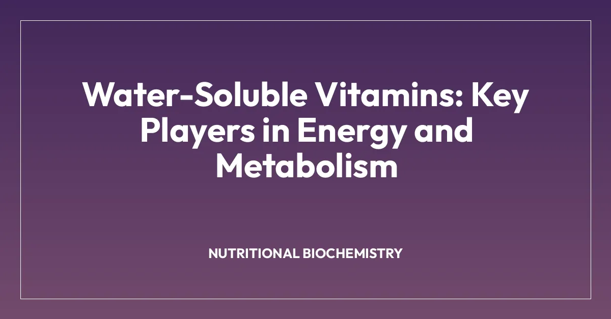 Water-Soluble Vitamins: Key Players in Energy and Metabolism