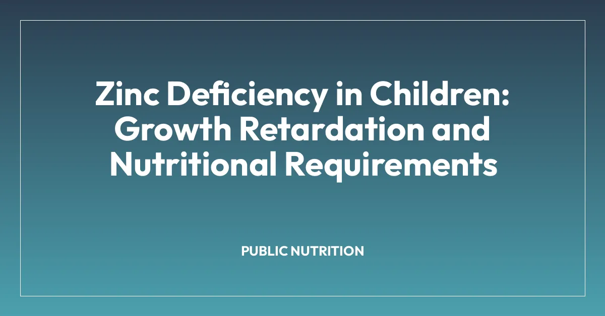 Zinc Deficiency in Children: Growth Retardation and Nutritional Requirements